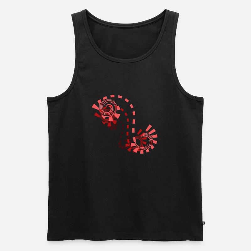 rotes ornament schattiert - Männer Premium Bio Tank Top - Schwarz