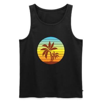 Urlaub Strand Palmen Wellen Sommer Meer Geschenk - Männer Premium Bio Tank Top - Schwarz - Vorne - Michal (187cm)