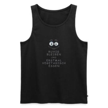 Vegetarisch essen - Männer Premium Bio Tank Top - Schwarz - Vorne - Michal (187cm)