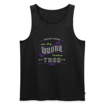 Christmas Vacation awkward Golden Retriever Gift - Men's Premium Organic Tank Top - black - Front - AI Model Male 178 light (178cm)
