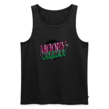 Gift Funny awkward sayings happy bedroom quote - Men's Premium Organic Tank Top - black - Front - AI Model Male 178 light (178cm)