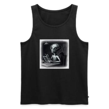 alien noir - Men's Premium Organic Tank Top - black - Front - AI Model Male 178 light (178cm)