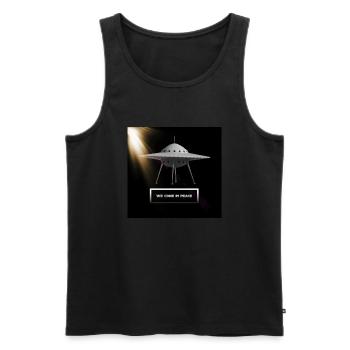 We Come in Peace - Men's Premium Organic Tank Top - black - Front - Michal (187cm)