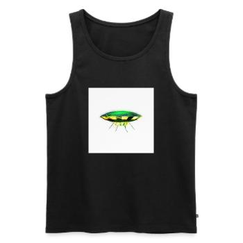 UFO - Men's Premium Organic Tank Top - black - Front - Michal (187cm)