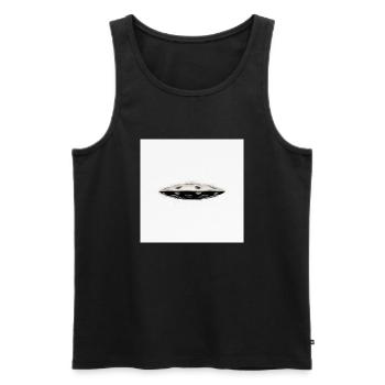 UFO - Men's Premium Organic Tank Top - black - Front - Michal (187cm)