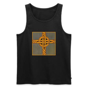 Celtic Cross - Men's Premium Organic Tank Top - black - Front - Michal (187cm)