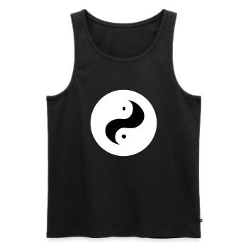 Yin Yang Sign Symbol Peace Happiness Vector 5 - Men's Premium Organic Tank Top - black - Front - Michal (187cm)