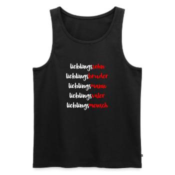 Lieblings Bruder Sohn Mann Vater Mensch - Männer Premium Bio Tank Top - Schwarz - Vorne - Michal (187cm)