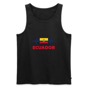 Ecuador Fußball 2022 Herzschlag Ecuador - Männer Premium Bio Tank Top - Schwarz - Vorne - Michal (187cm)