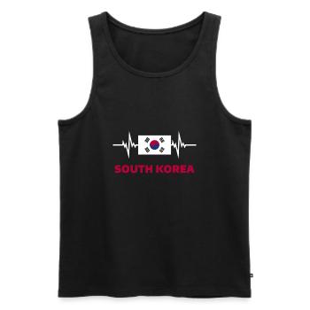 Südkorea Fußball 2022 Herzschlag - Männer Premium Bio Tank Top - Schwarz - Vorne - Michal (187cm)