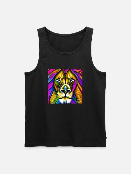 Lion - Men's Premium Organic Tank Top - black