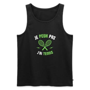humour sur le tennis - je peux pas j'ai tennis - Débardeur bio Premium Homme - noir - Devant - Michal (187cm)