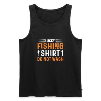Lucky fishing - Men's Premium Organic Tank Top - black - Front - AI Model Male 178 light (178cm)