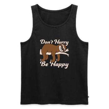 Don't hurry be happy - Men's Premium Organic Tank Top - black - Front - AI Model Male 178 light (178cm)