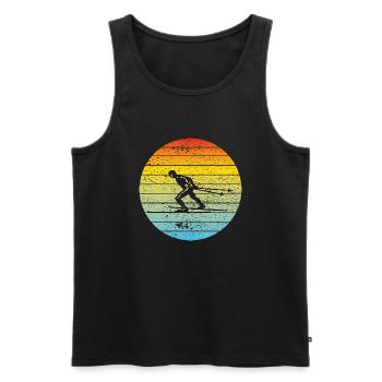 Skifahrer Skilanglauf Ski Skifahren Wintersport - Männer Premium Bio Tank Top - Schwarz - Vorne - Michal (187cm)