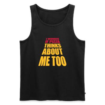pizza thinks about me - Men's Premium Organic Tank Top - black - Front - Michal (187cm)