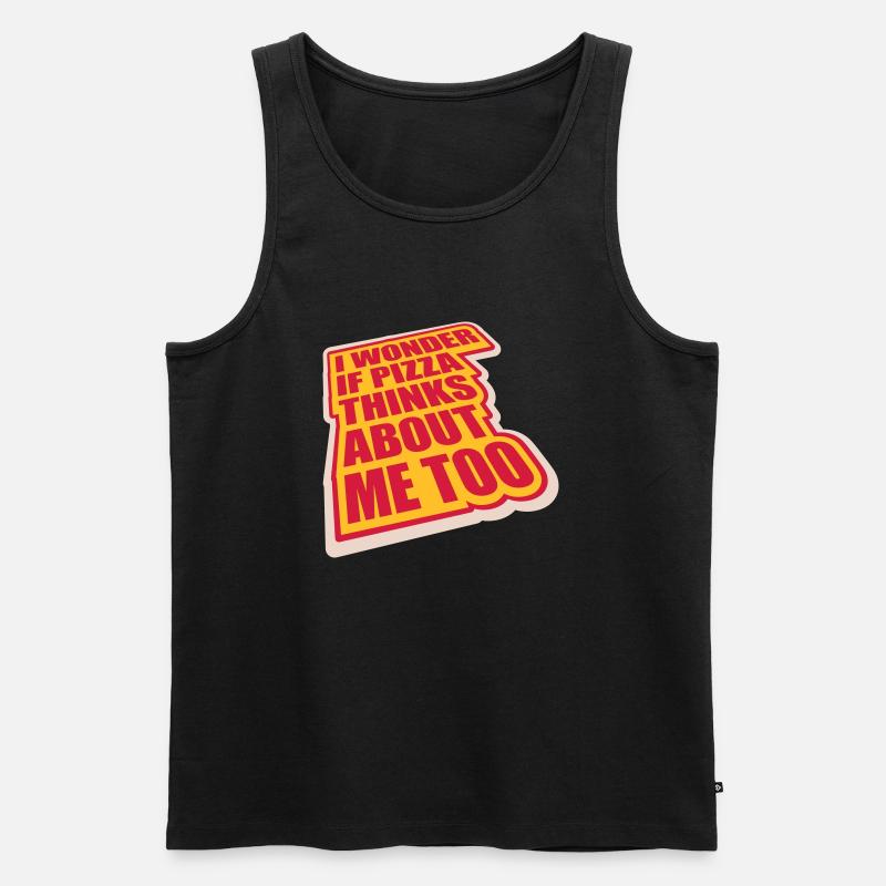 pizza thinks about me - Männer Premium Bio Tank Top - Schwarz