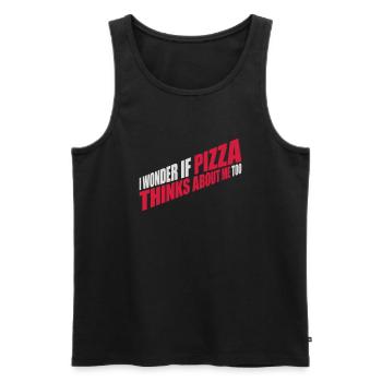 pizza thinks about me - Men's Premium Organic Tank Top - black - Front - Michal (187cm)
