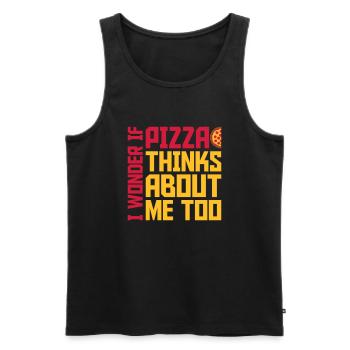 pizza thinks about me - Men's Premium Organic Tank Top - black - Front - Michal (187cm)