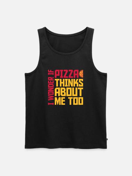 pizza thinks about me - Men's Premium Organic Tank Top - black