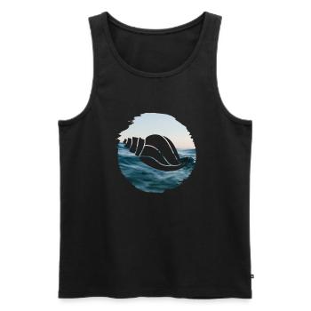 Plage d’eau de mer - Débardeur bio Premium Homme - noir - Devant - Michal (187cm)