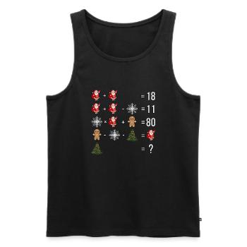 Quiz de Noël Père Noël flocon de neige - Débardeur bio Premium Homme - noir - Devant - AI Model Male 178 light (178cm)