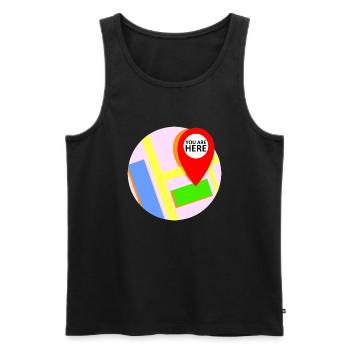 Karte Standort "you are here" - Männer Premium Bio Tank Top - Schwarz - Vorne - Michal (187cm)