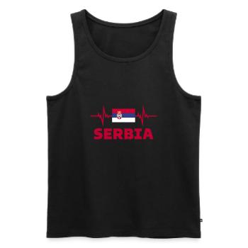 Serbien Fußball Herzschlag Serbien Fußball - Männer Premium Bio Tank Top - Schwarz - Vorne - Michal (187cm)
