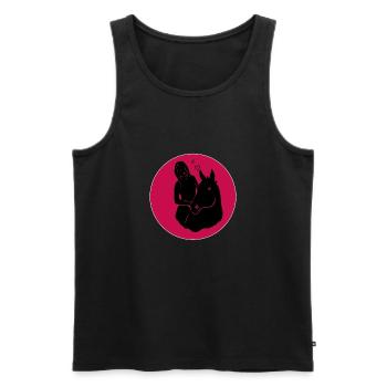 Horse girl with horse Love - Men's Premium Organic Tank Top - black - Front - Michal (187cm)
