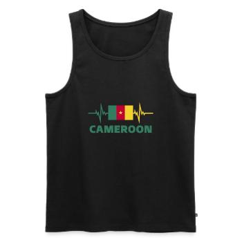 Kamerun Fußball 2022 Kamerun Herzschlag - Männer Premium Bio Tank Top - Schwarz - Vorne - AI Model Male 178 light (178cm)