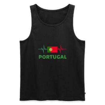 Portugal Football 2022 Heartbeat Portugal football - Débardeur bio Premium Homme - noir - Devant - Michal (187cm)