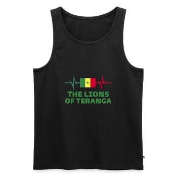 the lion of teranga - Men's Premium Organic Tank Top - black - Front - Michal (187cm)