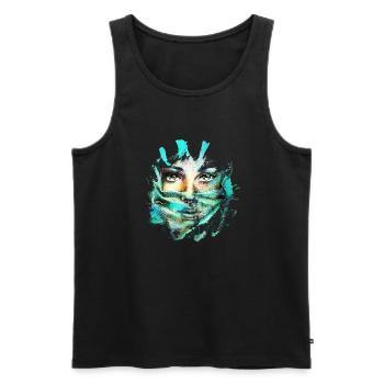AU COMPTOIR DU DESERT - Débardeur bio Premium Homme - noir - Devant - Michal (187cm)