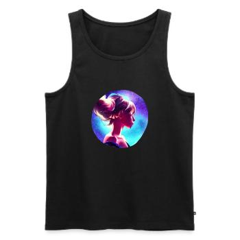 ANIME SPACE GIRL - Débardeur bio Premium Homme - noir - Devant - AI Model Male 178 light (178cm)