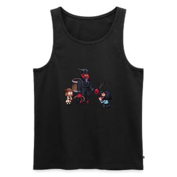 Krampus bestraft Kinder - Männer Premium Bio Tank Top - Schwarz - Vorne - Michal (187cm)