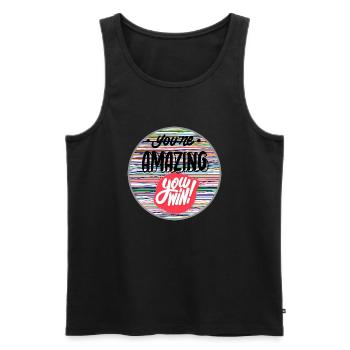 motivation, cool inscription, beautiful T-shirt - Men's Premium Organic Tank Top - black - Front - Michal (187cm)