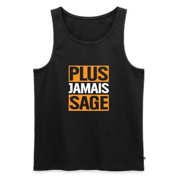 t-shirt plus jamais sage - Débardeur bio Premium Homme - noir - Devant - Michal (187cm)