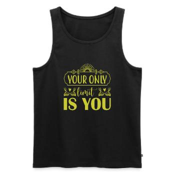 Your only Limit is you - Männer Premium Bio Tank Top - Schwarz - Vorne - AI Model Male 178 light (178cm)