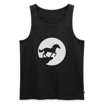 Mond Klippe Stehendes Pferd - Männer Premium Bio Tank Top - Schwarz - Vorne - AI Model Male 178 light (178cm)