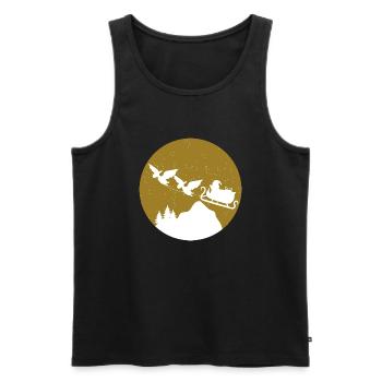 Santa Claus sleigh | Flying dinosaurs | Dinos - Men's Premium Organic Tank Top - black - Front - AI Model Male 178 light (178cm)