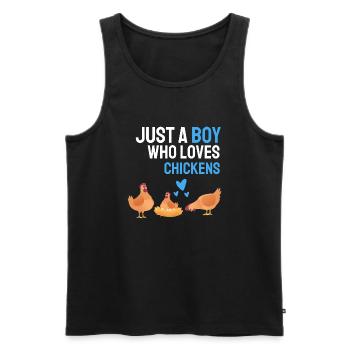 Farm Animal Farmer Boy Gift Chicken - Men's Premium Organic Tank Top - black - Front - AI Model Male 178 light (178cm)