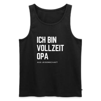 Vollzeit Opa aus Leidenschaft - Männer Premium Bio Tank Top - Schwarz - Vorne - Michal (187cm)