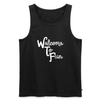 WTF - Welcome To Fun - Men's Premium Organic Tank Top - black - Front - AI Model Male 178 light (178cm)