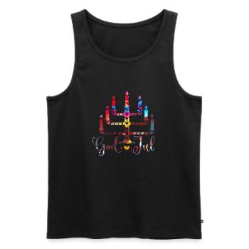 Merry Christmas Christmas xmas holiday winter santa nordic - Men's Premium Organic Tank Top - black - Front - Michal (187cm)