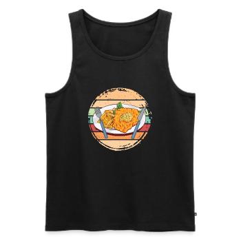 Schnitzel aux couleurs rétro Français frites - Débardeur bio Premium Homme - noir - Devant - AI Model Male 178 light (178cm)