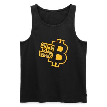 crypto is for virgins - Männer Premium Bio Tank Top - Schwarz - Vorne - AI Model Male 178 light (178cm)