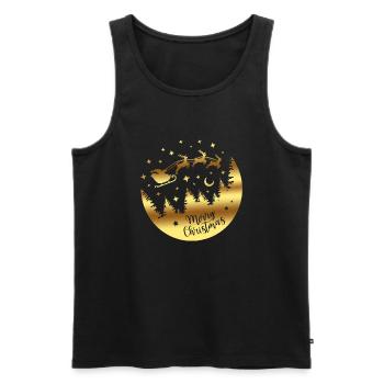 Merry Christmas Christmas xmas holiday winter santa nordic - Men's Premium Organic Tank Top - black - Front - Michal (187cm)