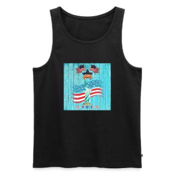 USA, Statue of Liberty - Men's Premium Organic Tank Top - black - Front - AI Model Male 178 light (178cm)