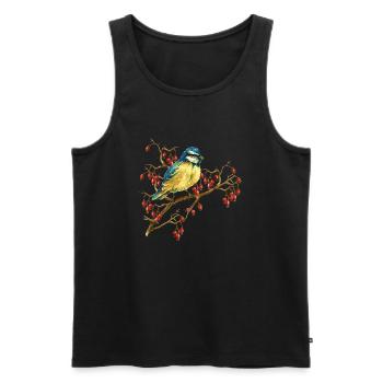 Colorful bird - Men's Premium Organic Tank Top - black - Front - Michal (187cm)