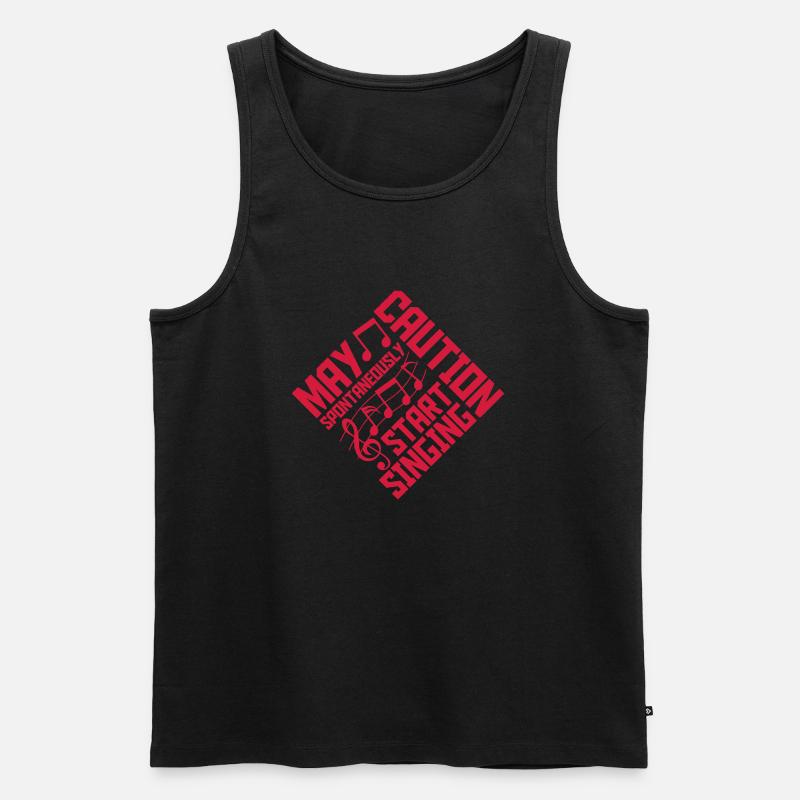 may spontaneously start singing - Männer Premium Bio Tank Top - Schwarz